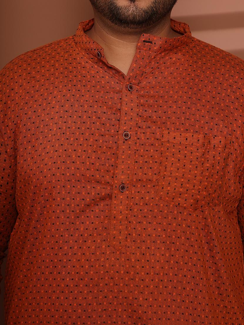 men self design mandarin neck long kurta - 21968178 - Standard Image - 6