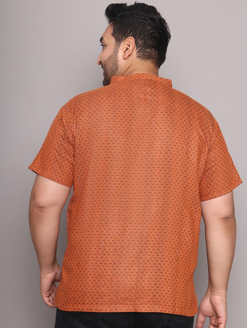 men self design mandarin neck short kurta - 21968179 - Standard Image - 4