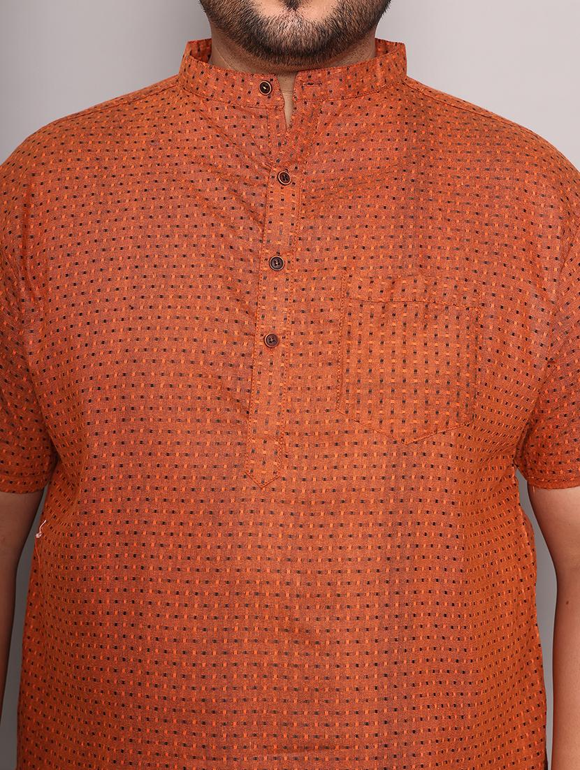 men self design mandarin neck short kurta - 21968179 - Standard Image - 6