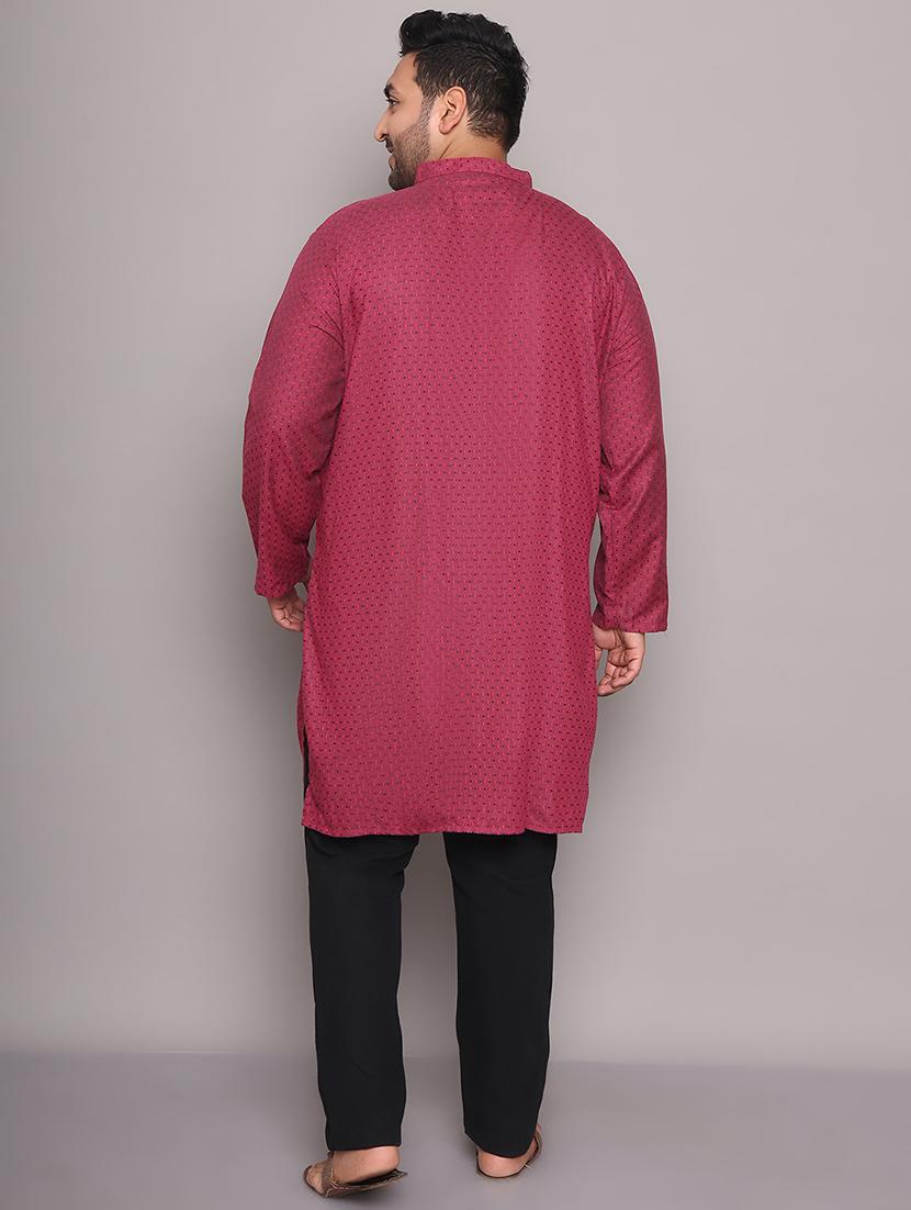 men self design mandarin neck long kurta - 21968180 - Standard Image - 4