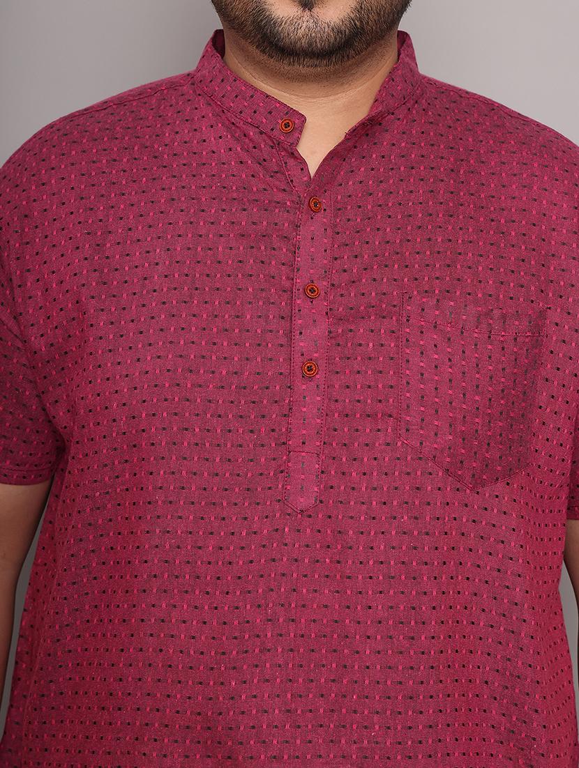 men self design mandarin neck short kurta - 21968181 - Standard Image - 6