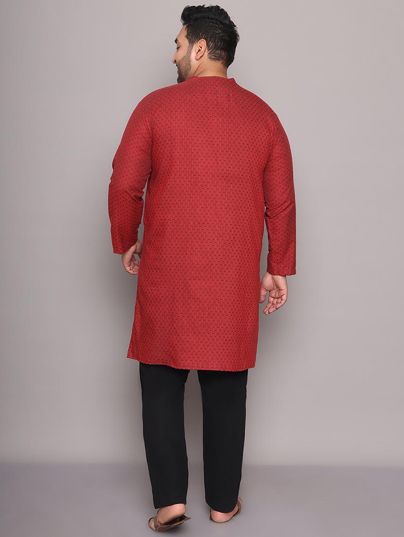 men self design mandarin neck long kurta - 21968182 - Standard Image - 4