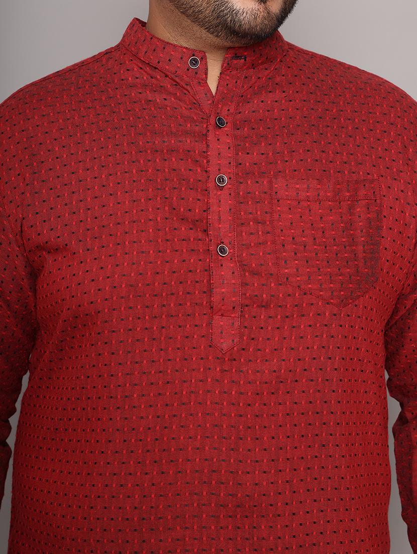 men self design mandarin neck long kurta - 21968182 - Standard Image - 6