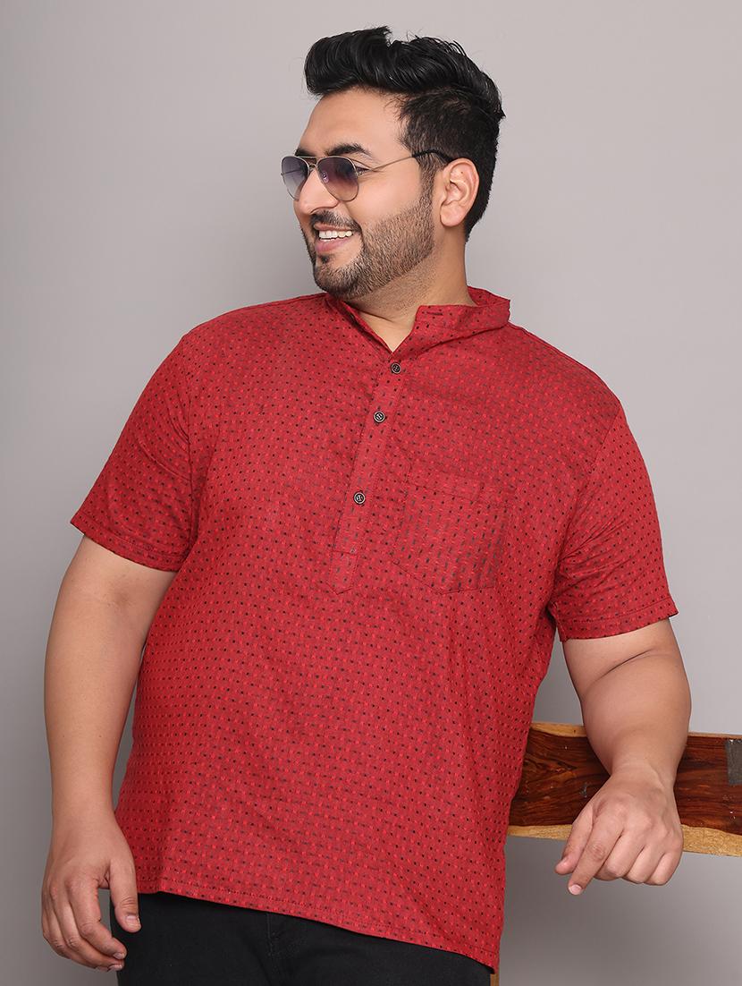 men self design mandarin neck short kurta - 21968183 -  Zoom Image - 0