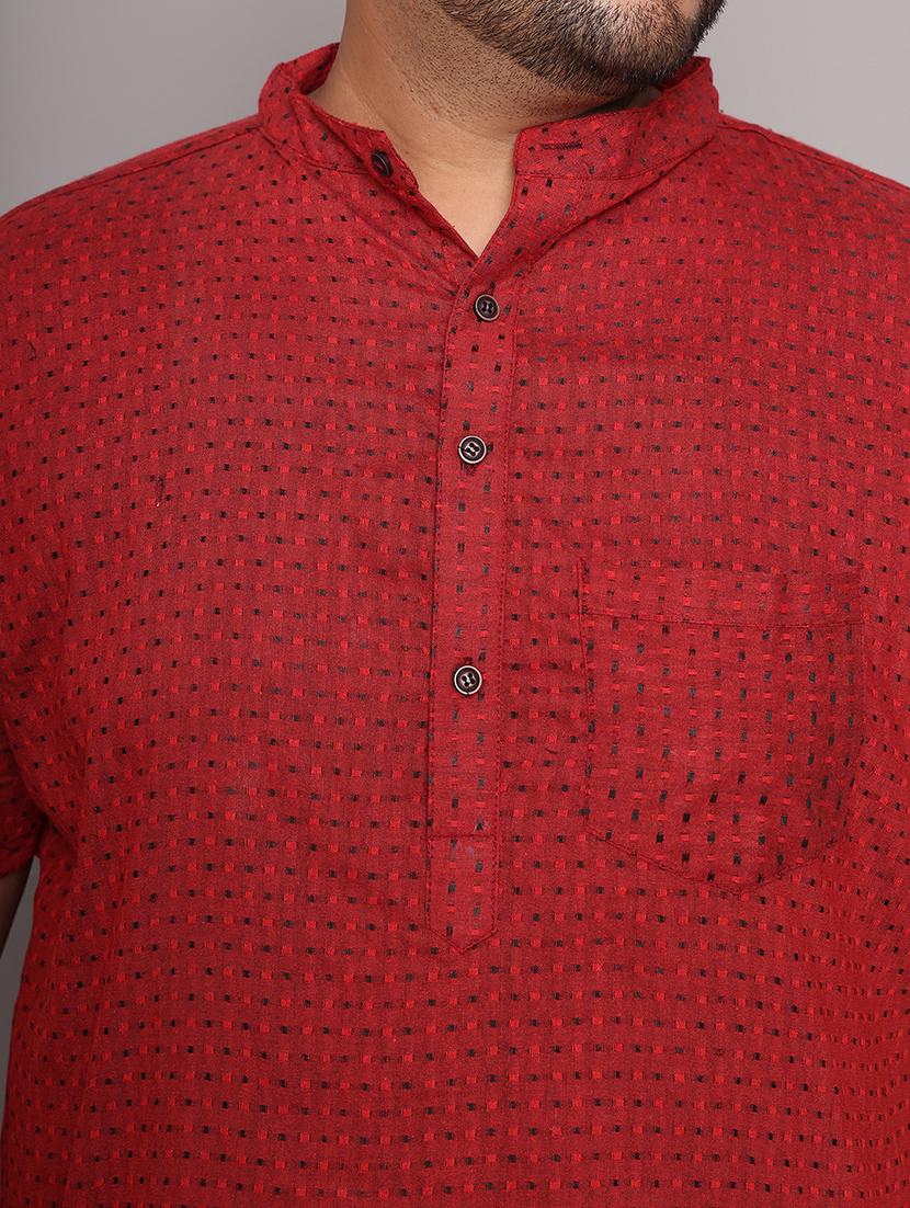 men self design mandarin neck short kurta - 21968183 - Standard Image - 6