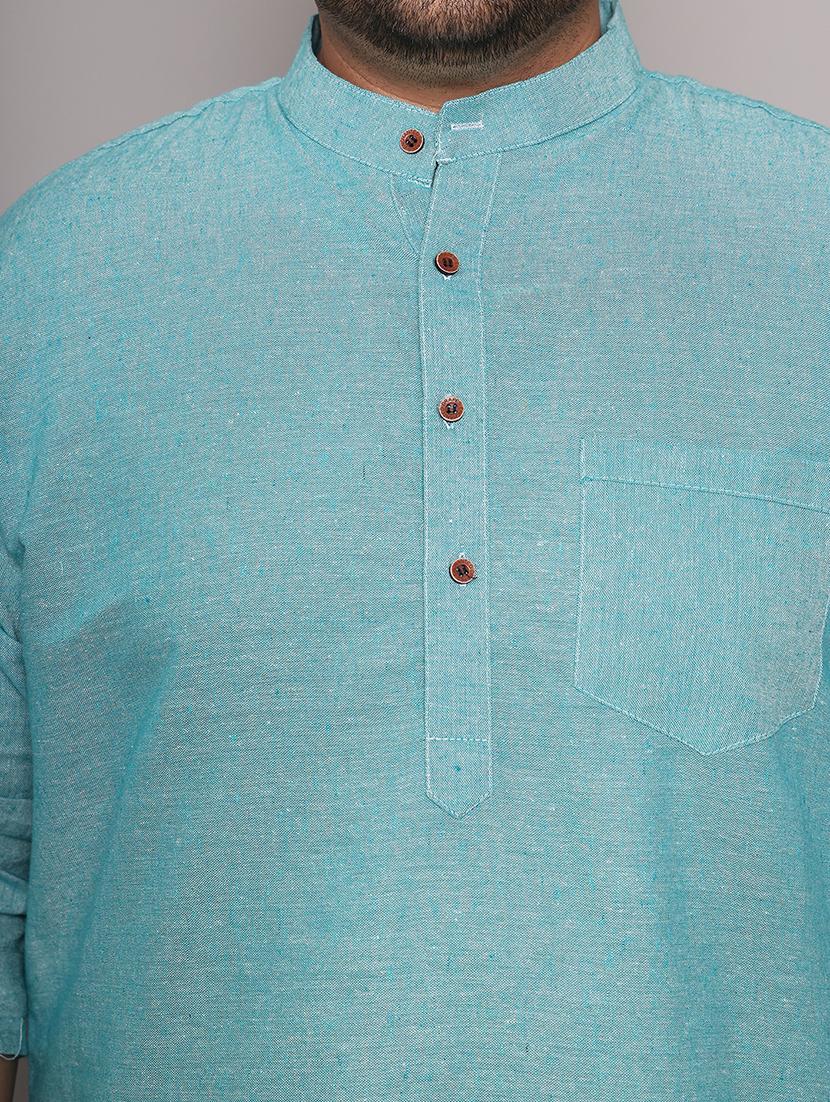 men solid mandarin neck long kurta - 21968188 - Standard Image - 6