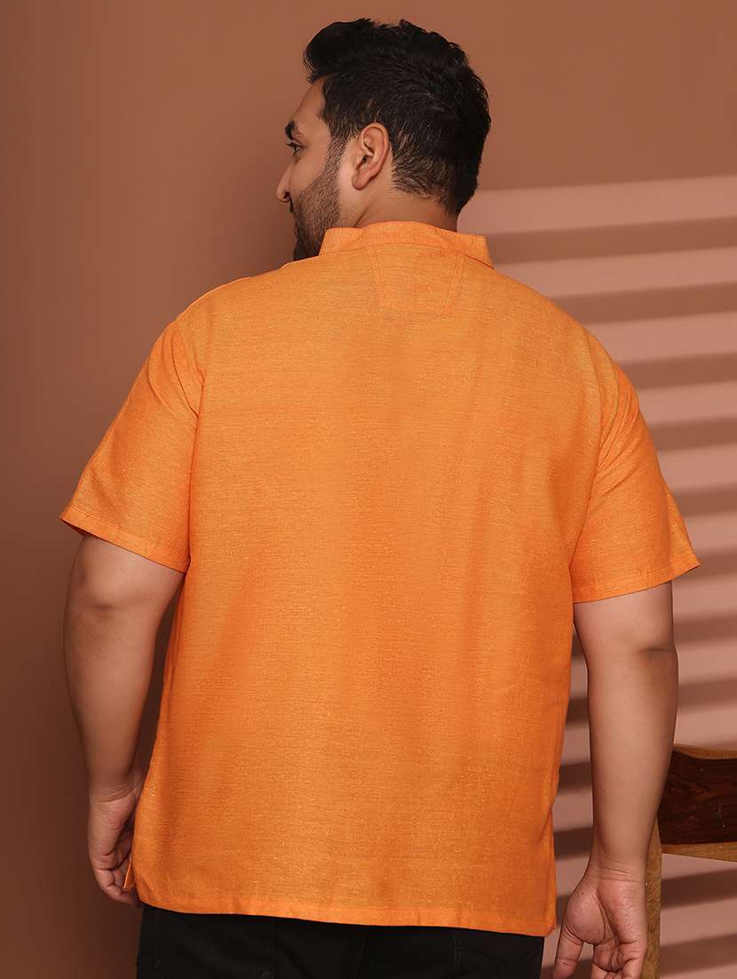 men solid mandarin neck short kurta - 21968191 -  Standard Image - 4