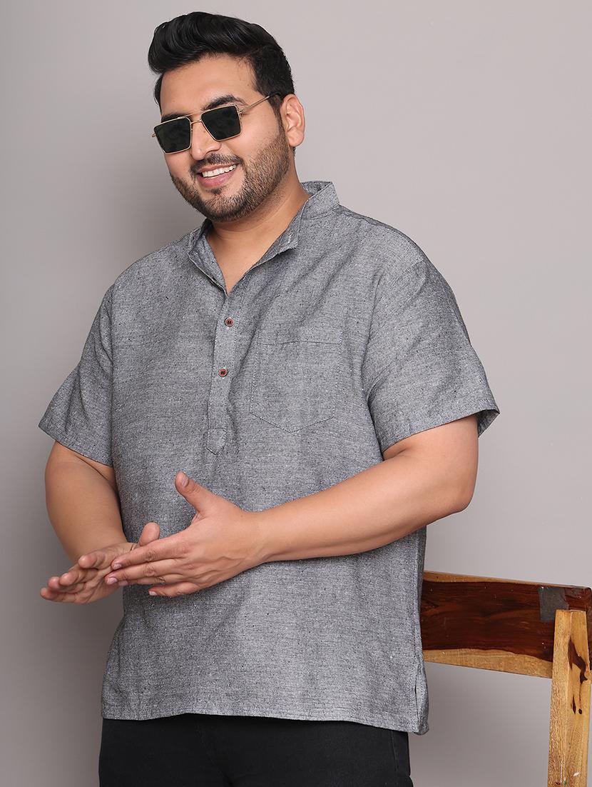 men solid mandarin neck short kurta - 21968195 -  Zoom Image - 0