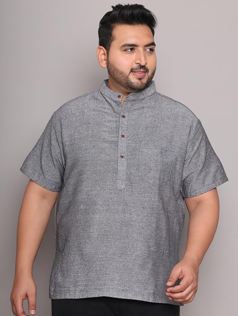 men solid mandarin neck short kurta - 21968195 -  Standard Image - 1