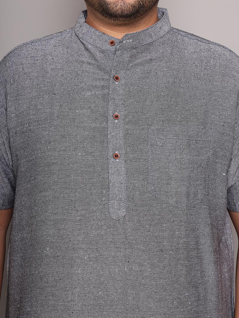 men solid mandarin neck short kurta - 21968195 - Standard Image - 6
