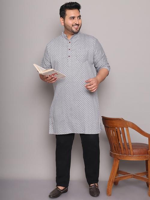 men self design mandarin neck long kurta - 21968196 -  Standard Image - 0