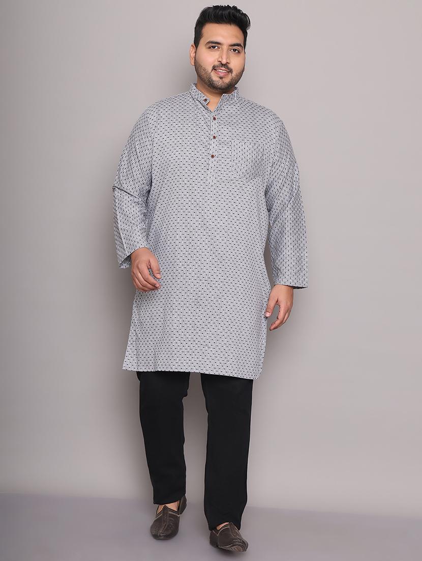 men self design mandarin neck long kurta - 21968196 - Standard Image - 1