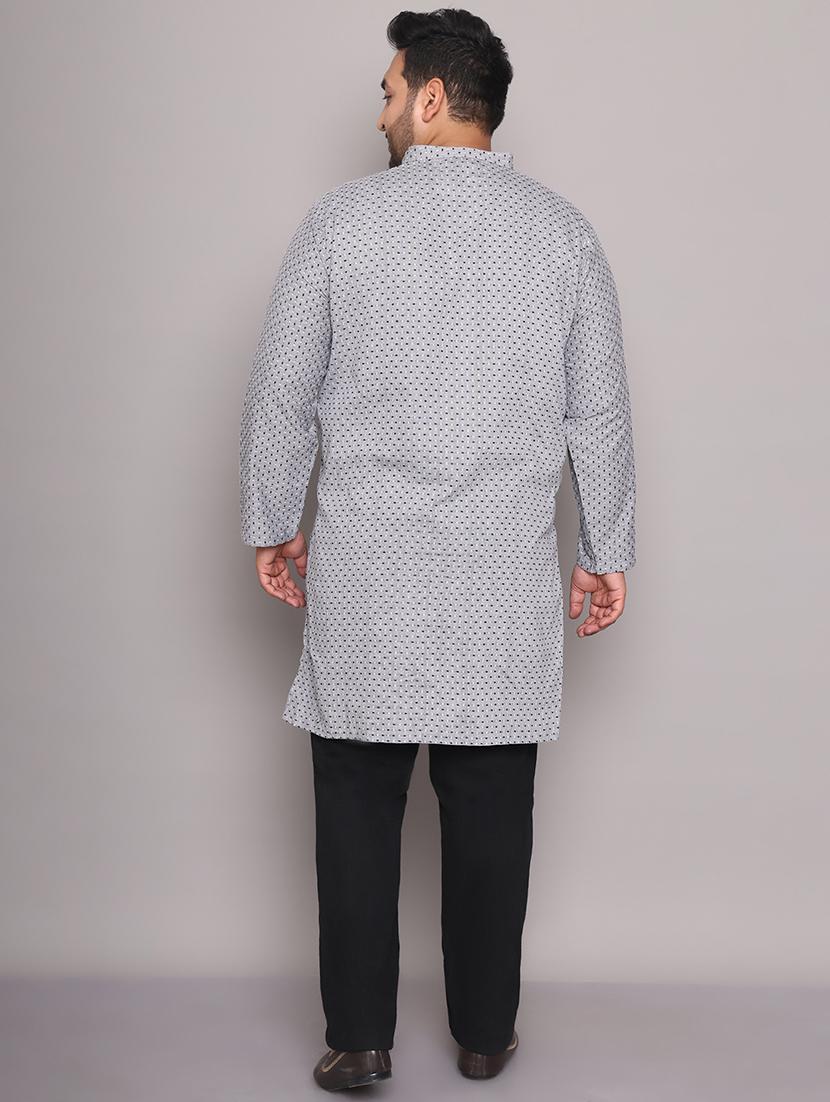 men self design mandarin neck long kurta - 21968196 - Standard Image - 4