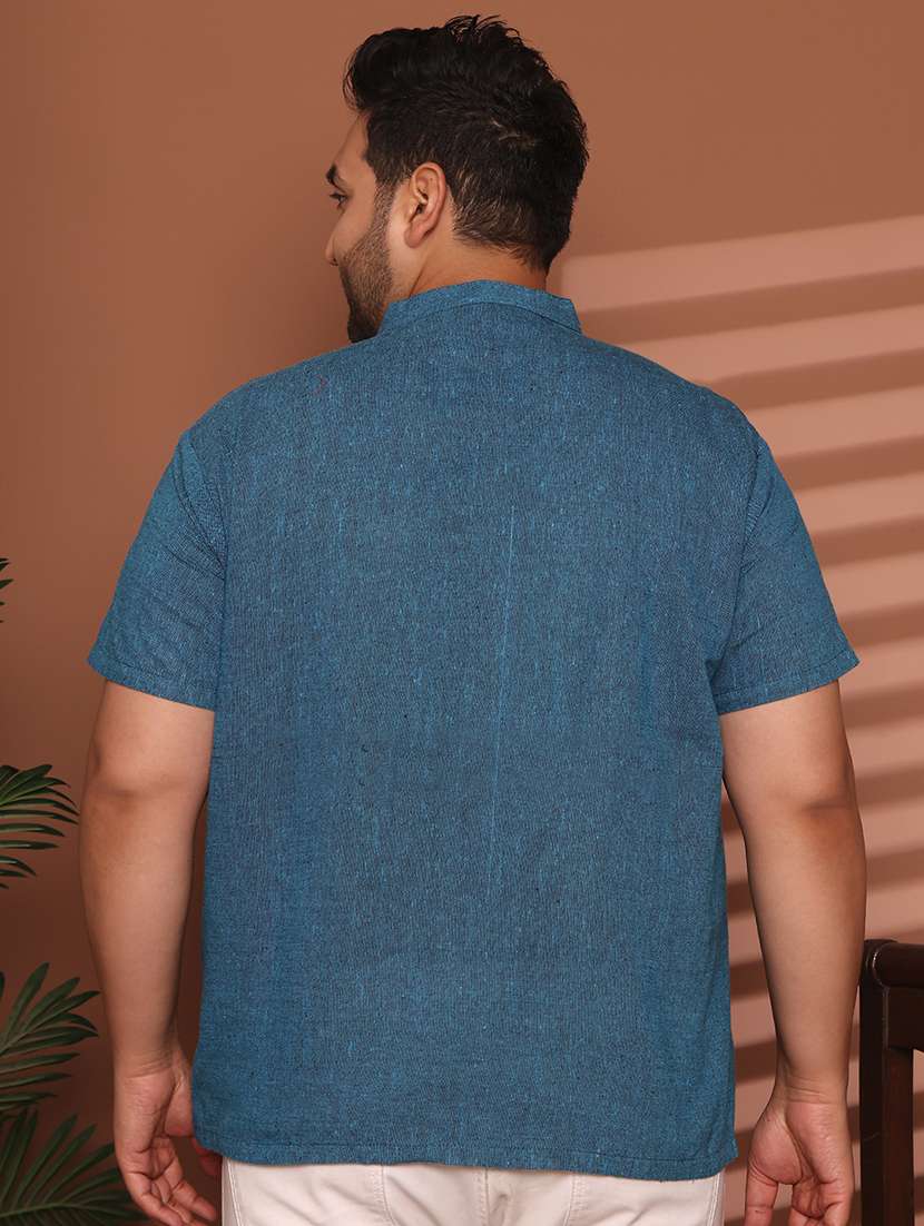 men solid mandarin neck short kurta - 21968199 -  Standard Image - 4