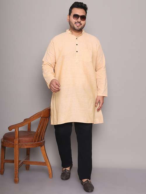men solid mandarin neck long kurta - 21968200 -  Standard Image - 0