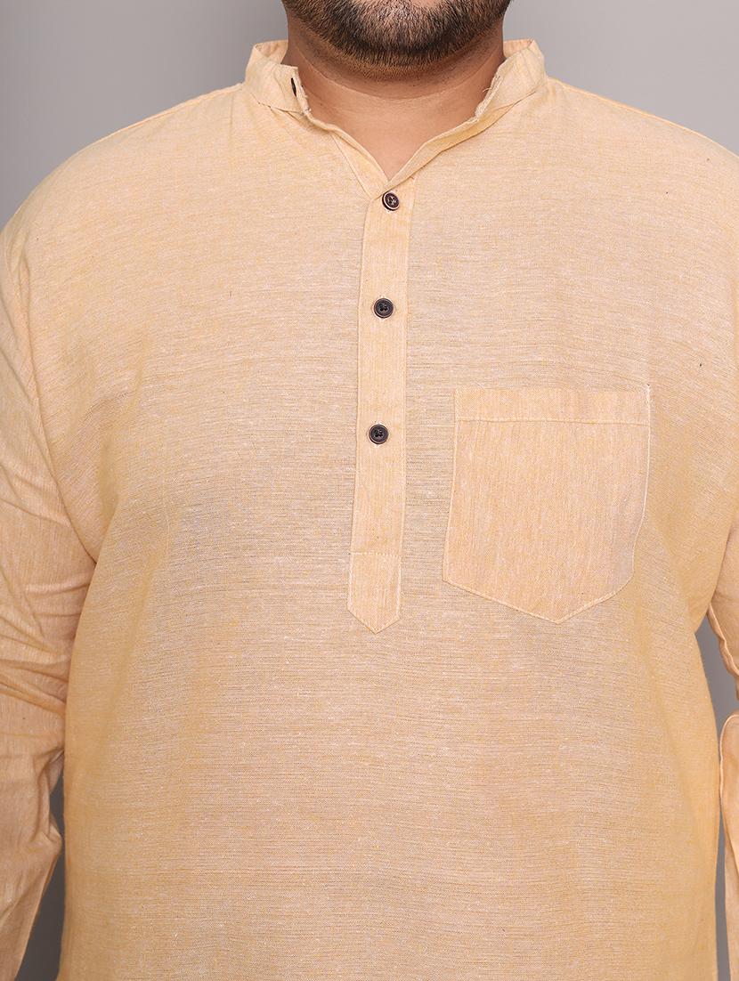 men solid mandarin neck long kurta - 21968200 - Standard Image - 6
