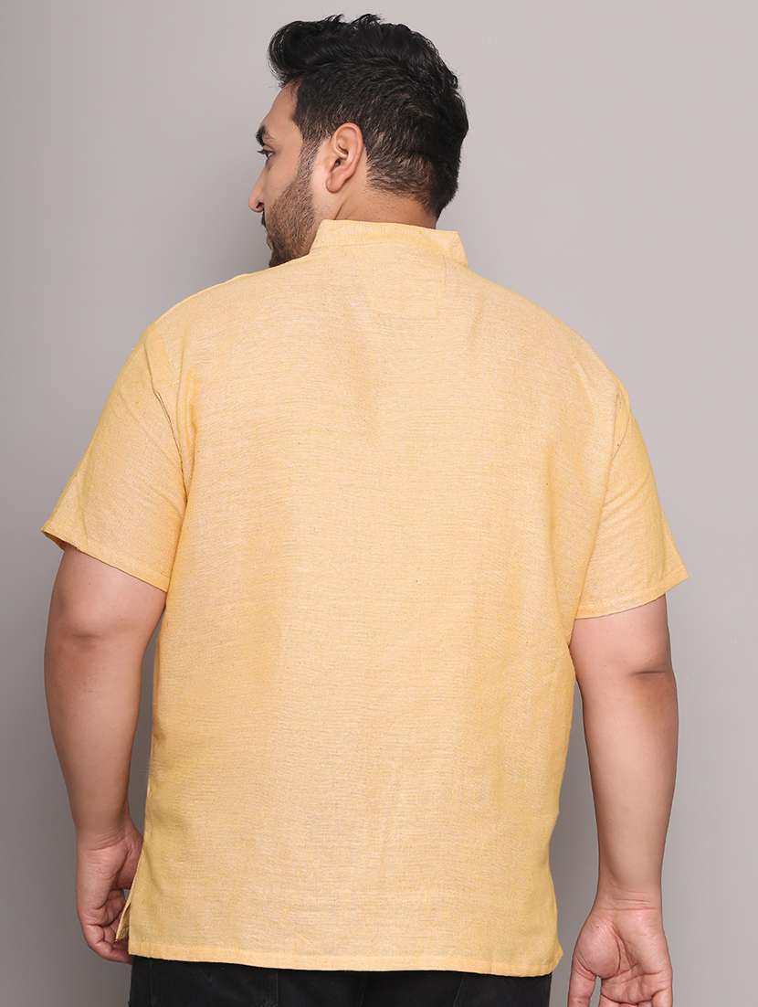 men solid mandarin neck short kurta - 21968201 -  Standard Image - 4