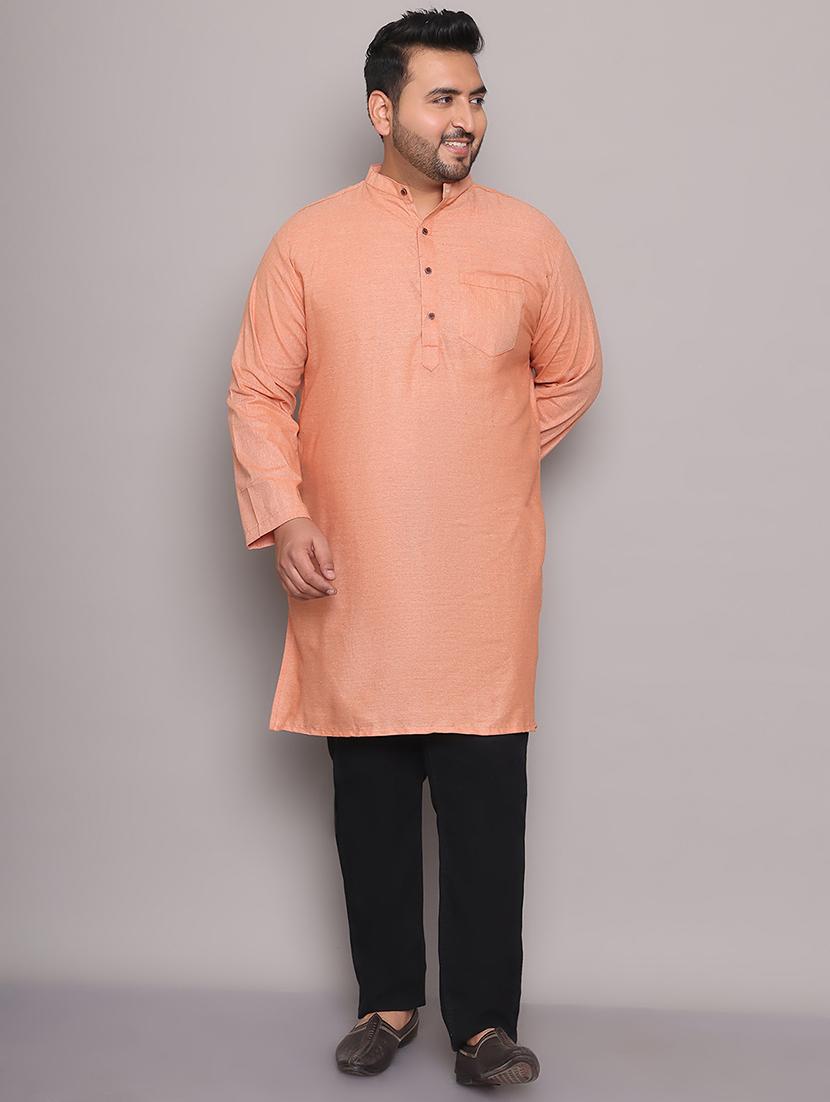men solid mandarin neck long kurta - 21968202 - Standard Image - 1