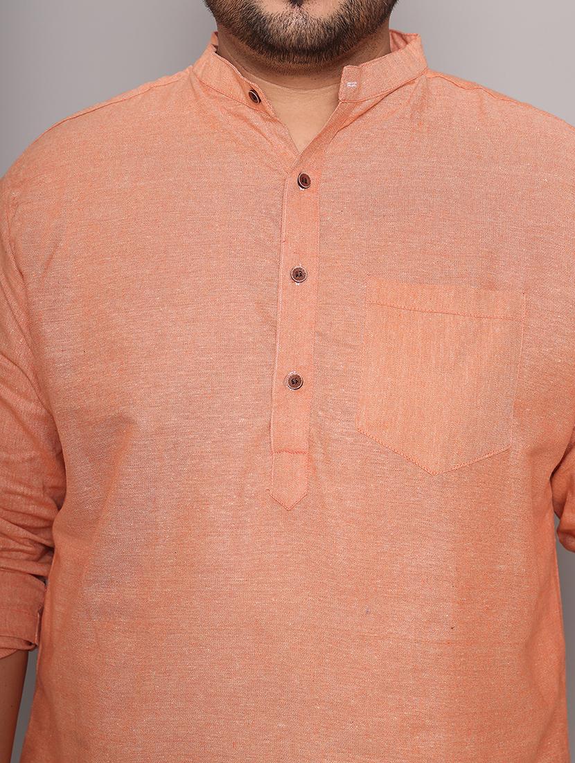 men solid mandarin neck long kurta - 21968202 - Standard Image - 6