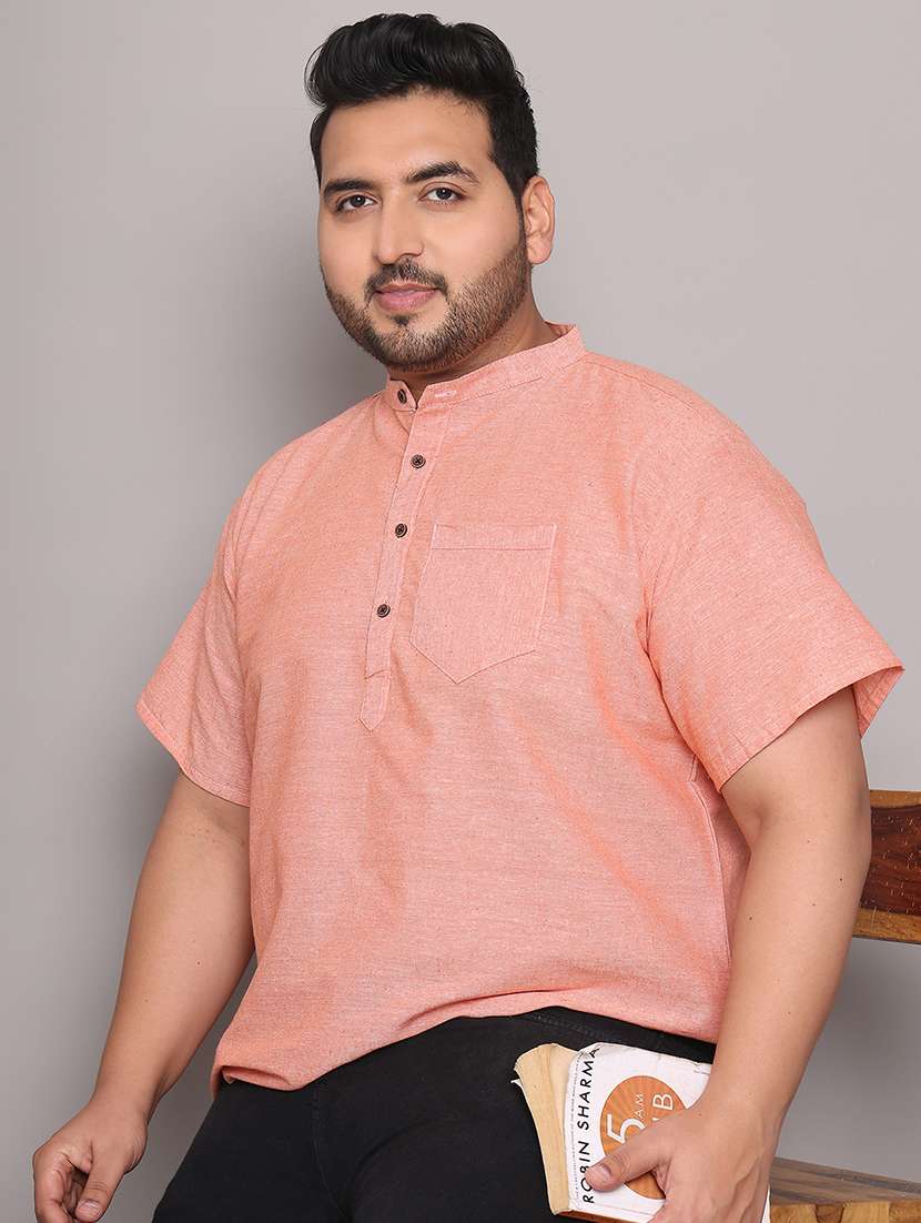 men solid mandarin neck short kurta - 21968203 -  Standard Image - 1