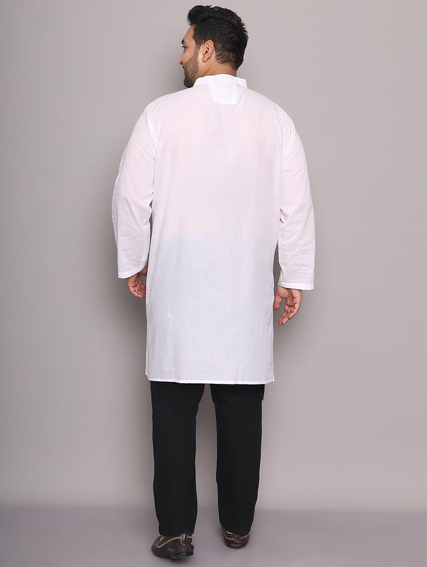 men solid mandarin neck long kurta - 21968206 - Standard Image - 4