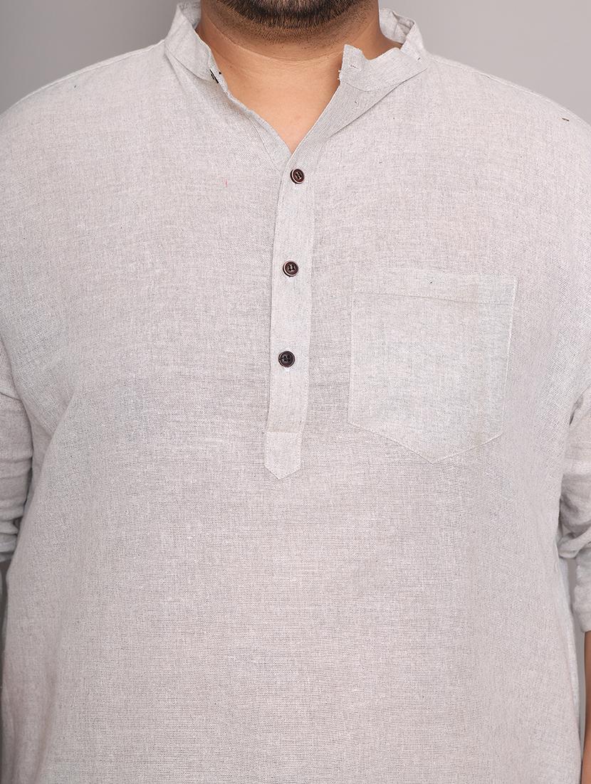 men solid mandarin neck long kurta - 21968206 - Standard Image - 6