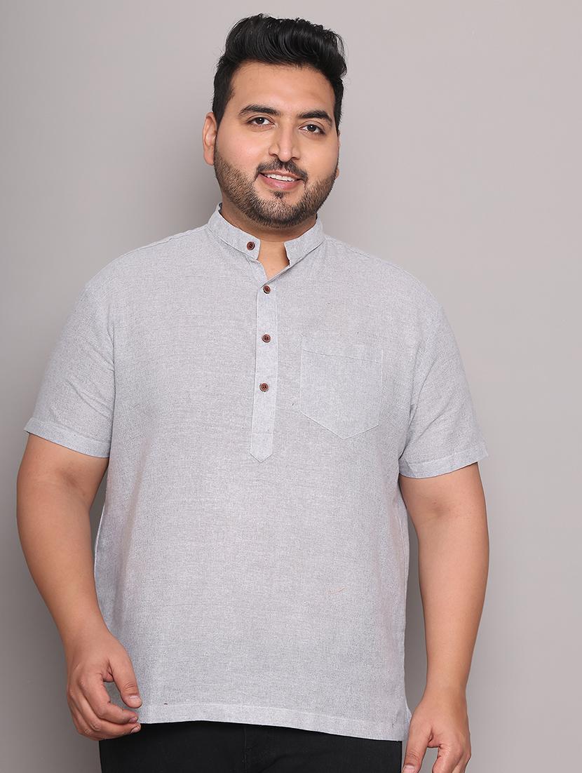 men solid mandarin neck short kurta - 21968207 -  Standard Image - 1