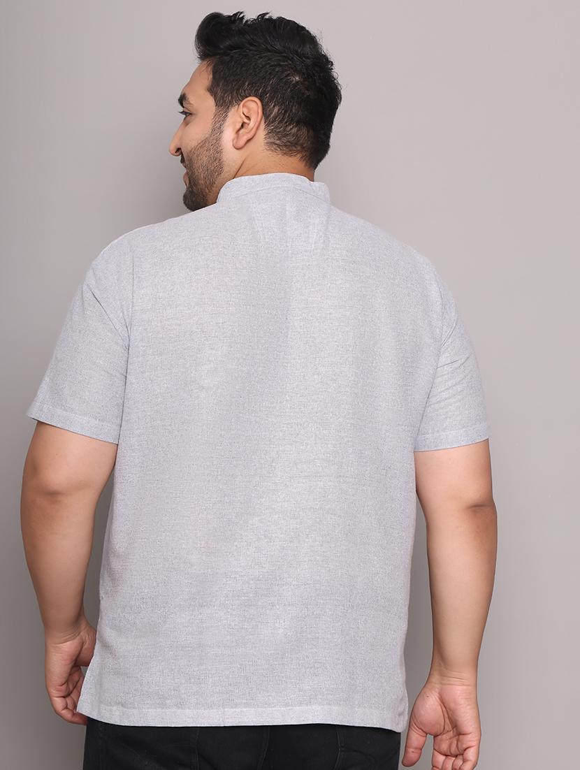 men solid mandarin neck short kurta - 21968207 - Standard Image - 4