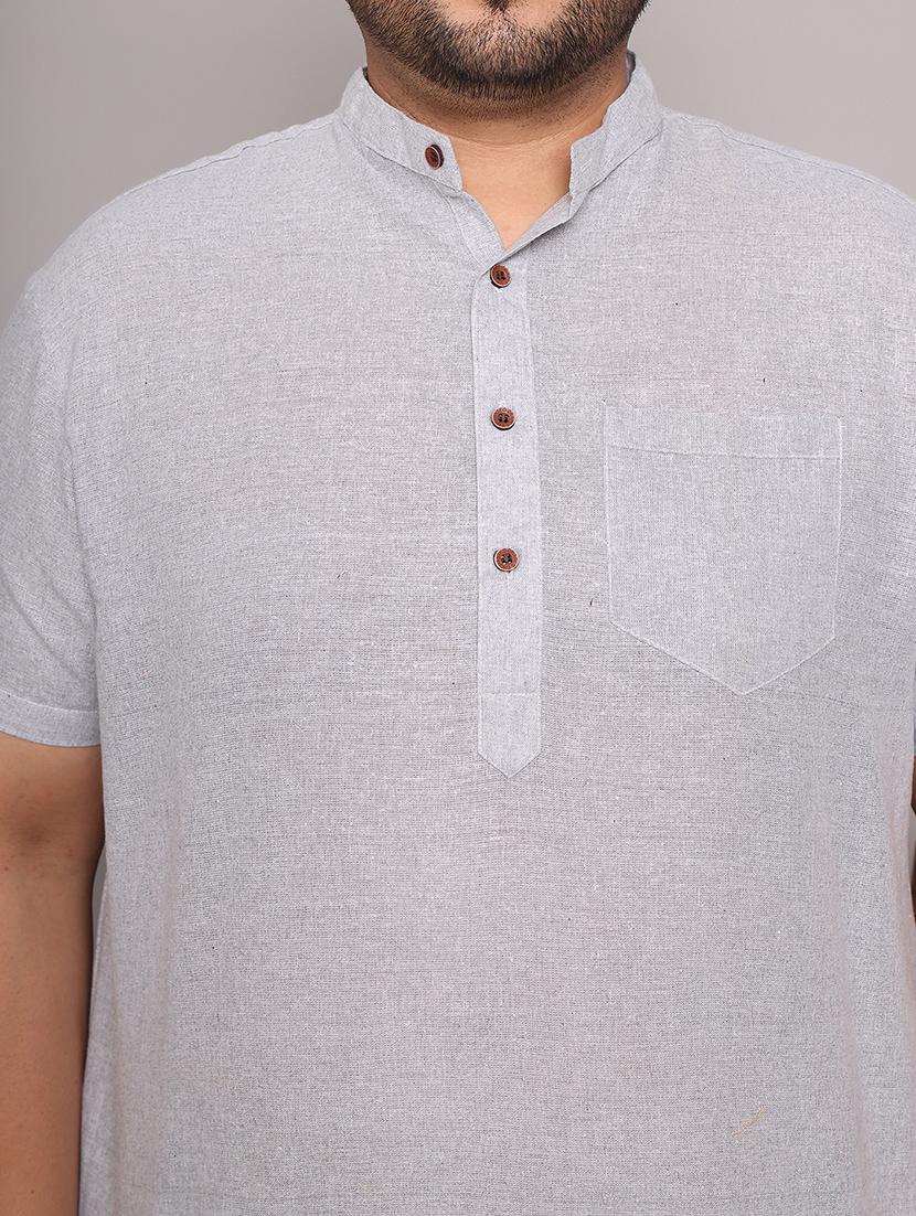 men solid mandarin neck short kurta - 21968207 - Standard Image - 6