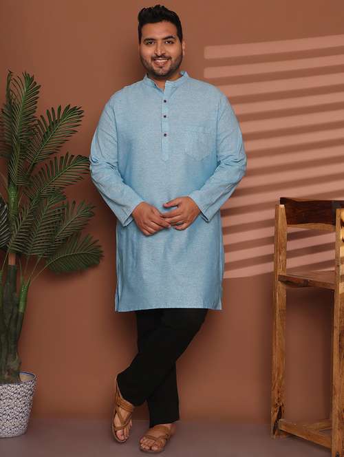 men solid mandarin neck long kurta - 21968208 - Standard Image - 0