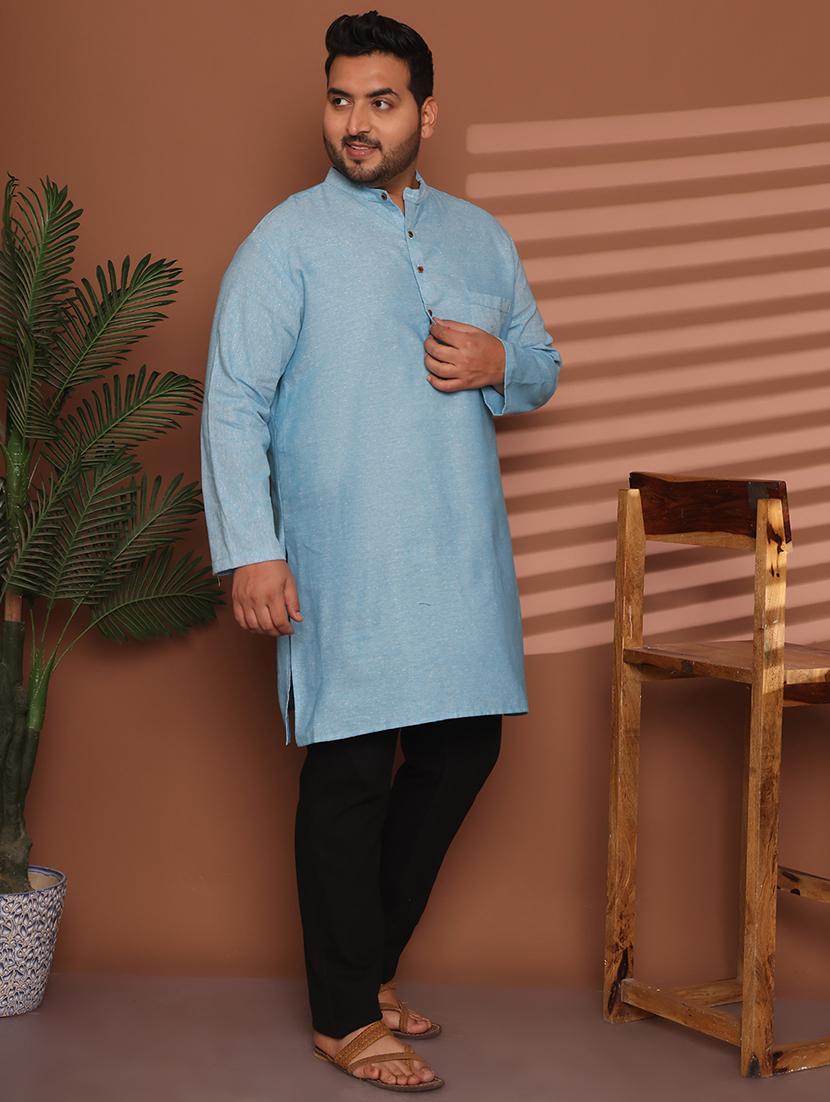 men solid mandarin neck long kurta - 21968208 -  Standard Image - 1