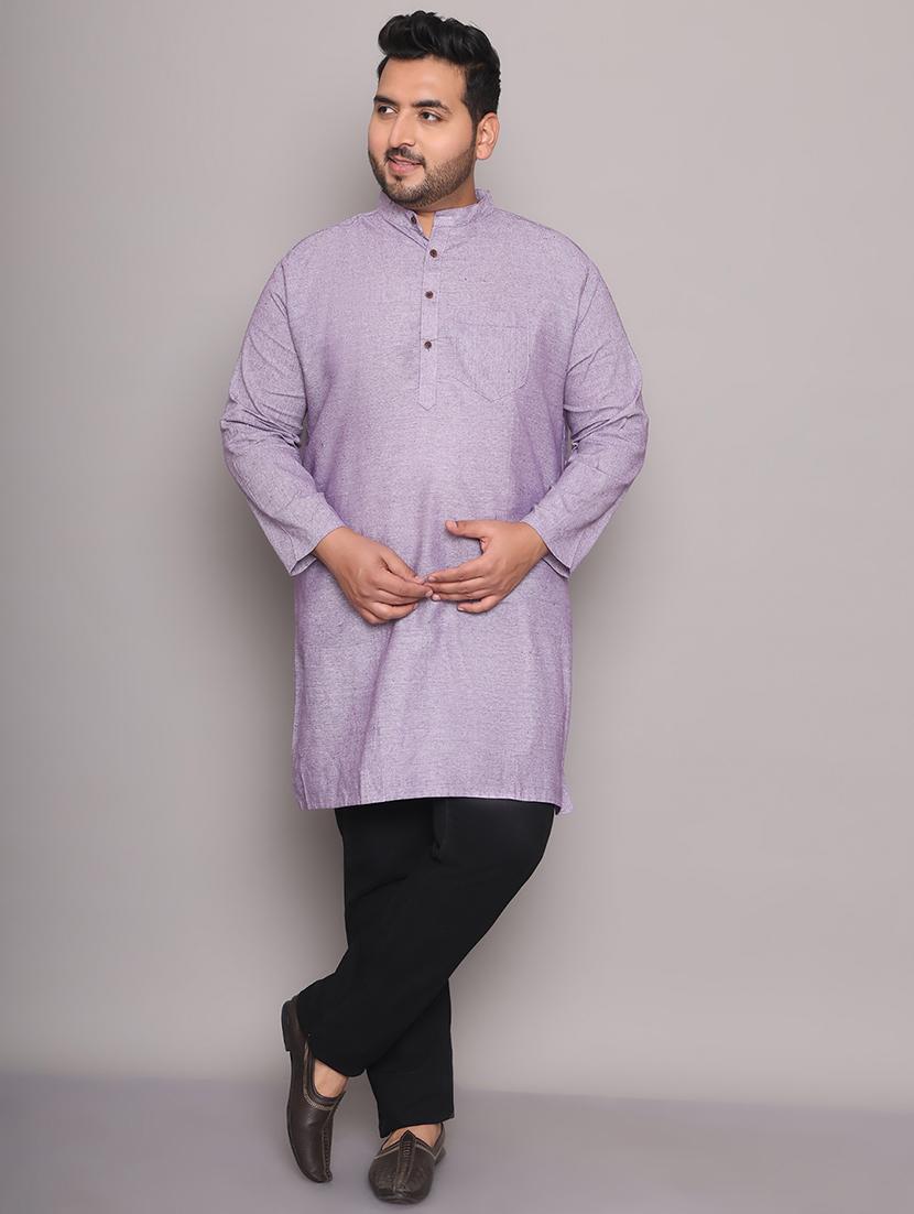 men solid mandarin neck long kurta - 21968210 -  Standard Image - 1