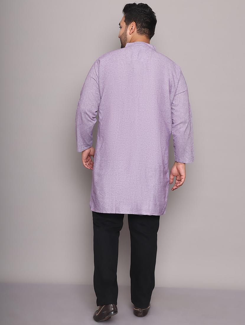 men solid mandarin neck long kurta - 21968210 - Standard Image - 4