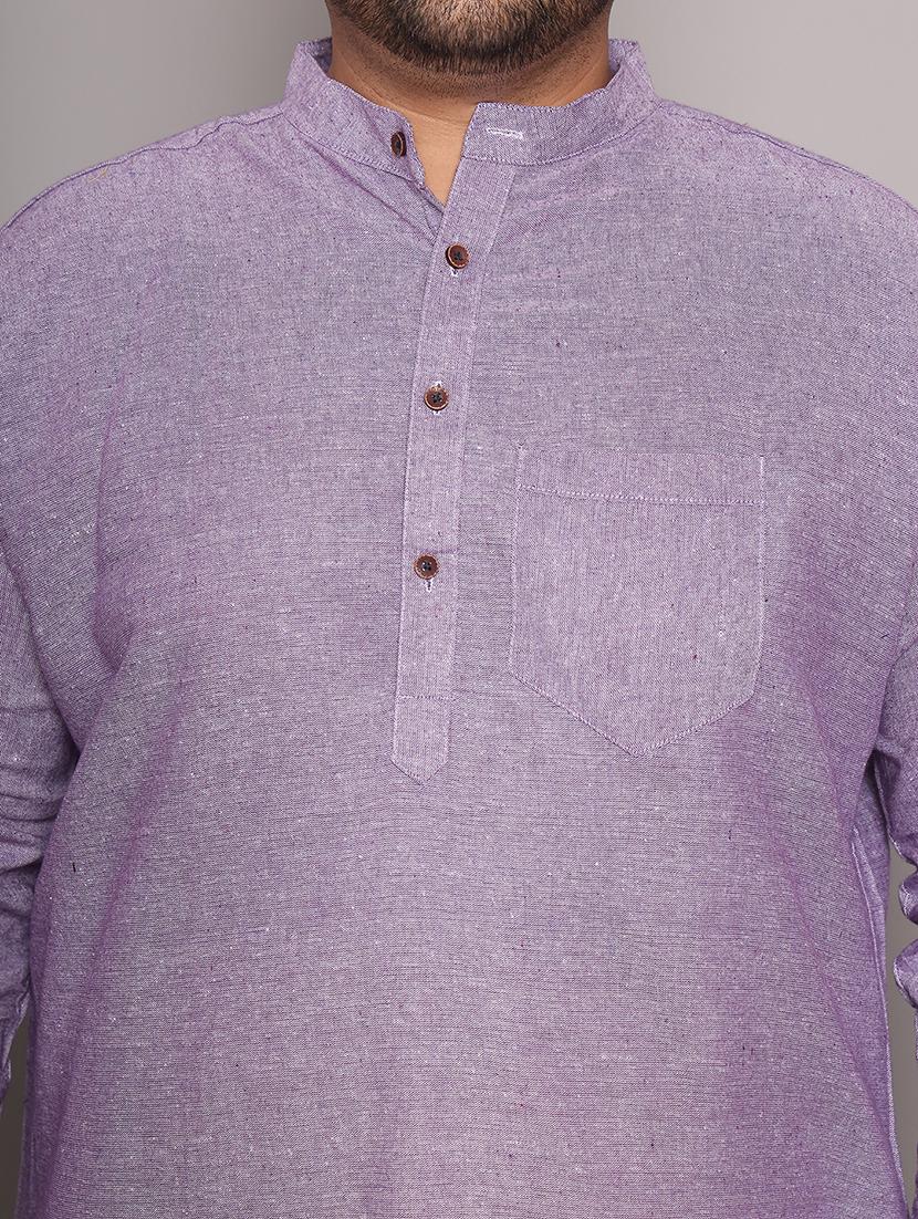 men solid mandarin neck long kurta - 21968210 - Standard Image - 6