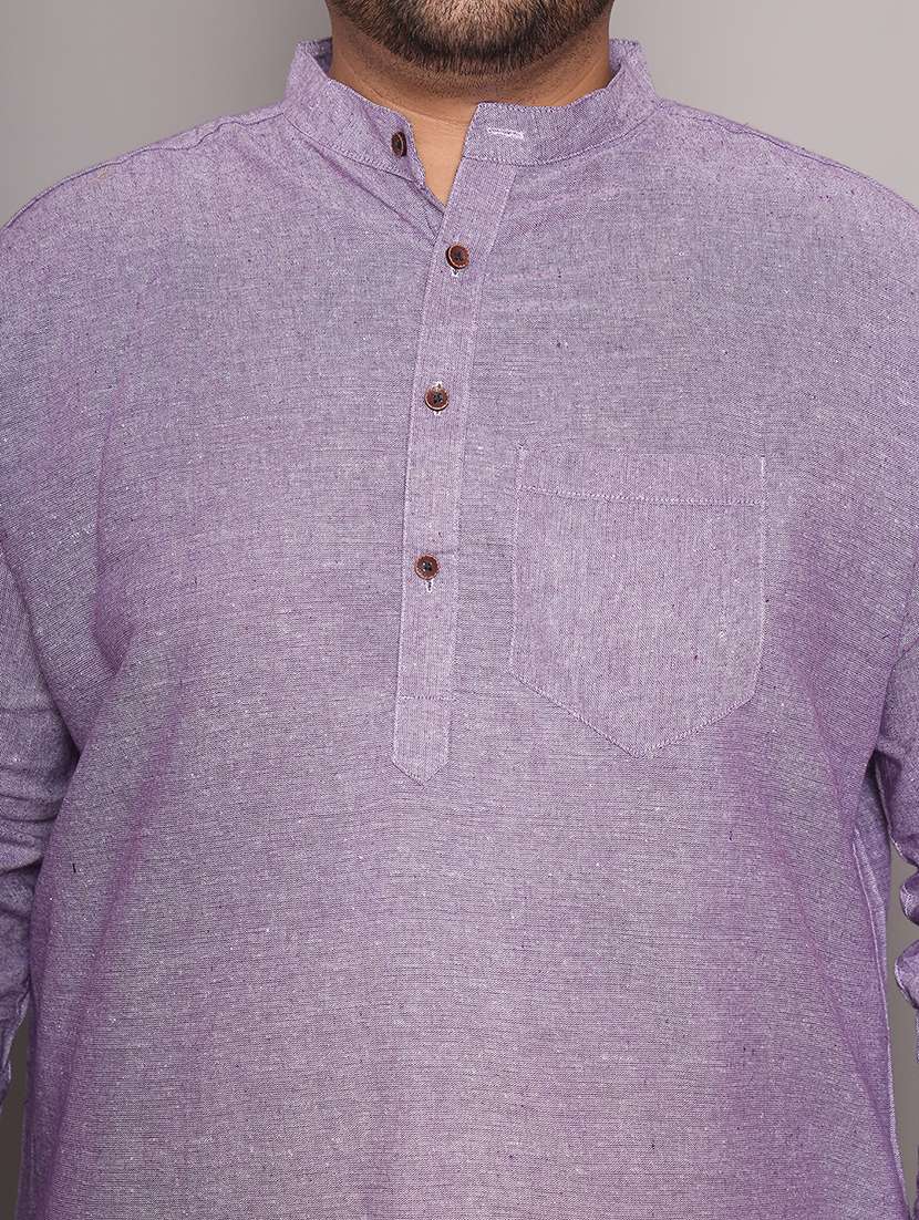 men solid mandarin neck long kurta - 21968211 -  Standard Image - 6