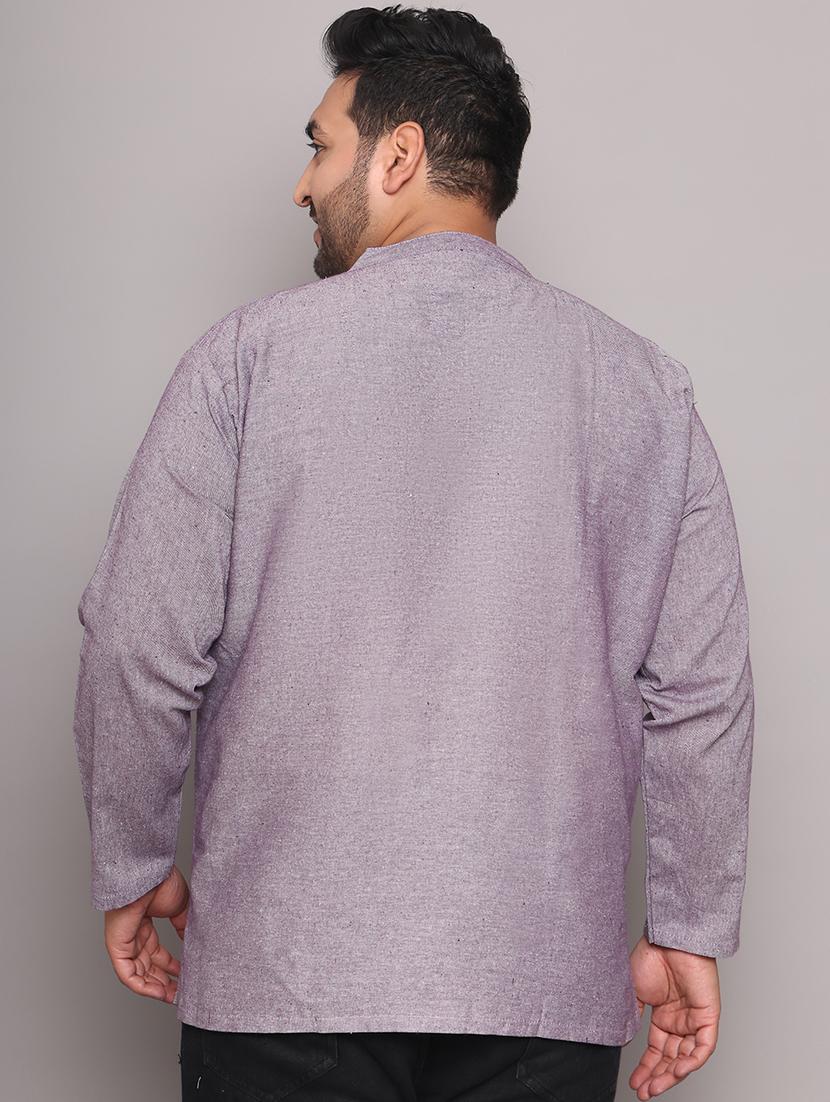 men solid mandarin neck short kurta - 21968212 - Standard Image - 4