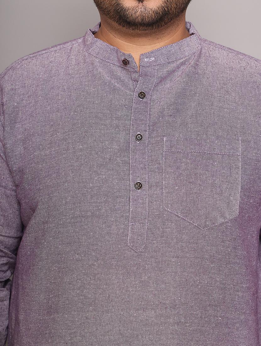 men solid mandarin neck short kurta - 21968212 - Standard Image - 6
