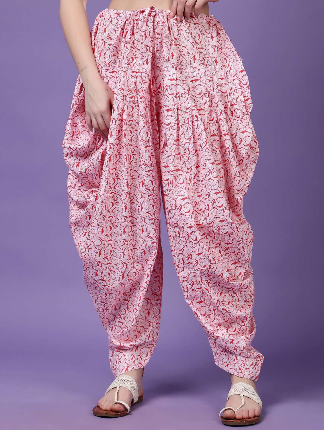 women printed mid rise patiyala salwar