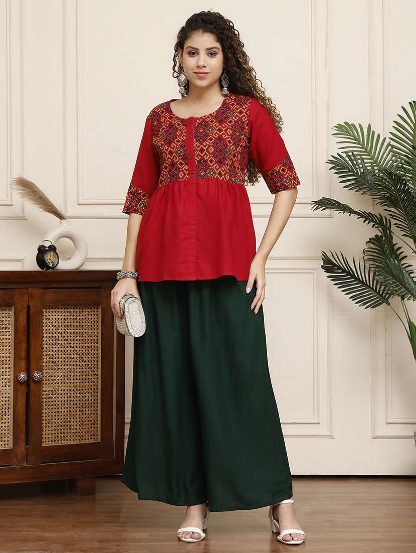 women pack of 2 solid flared palazzo - 21968300 -  Standard Image - 4