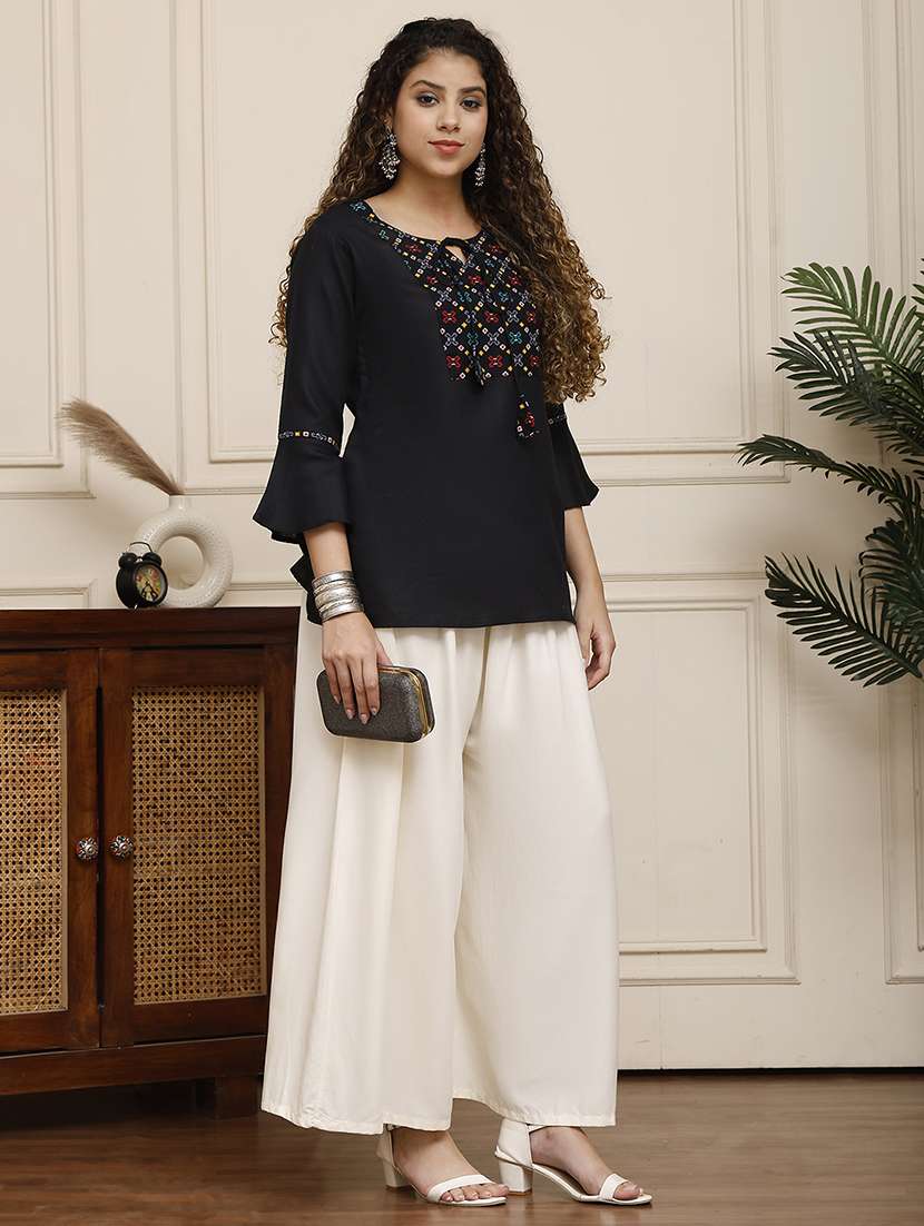 women pack of 2 solid flared palazzo - 21968302 -  Standard Image - 4