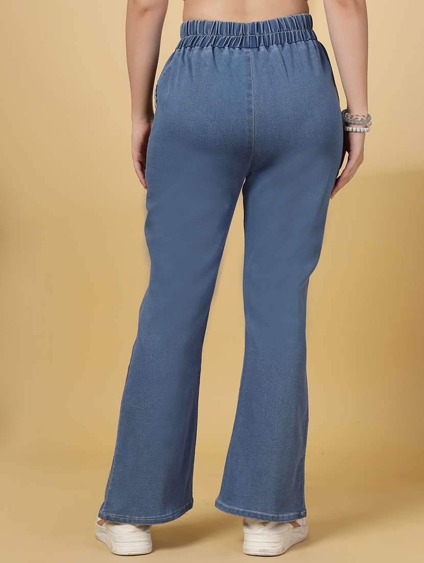 women solid mid rise bootcut denim jegging - 21968351 -  Standard Image - 4
