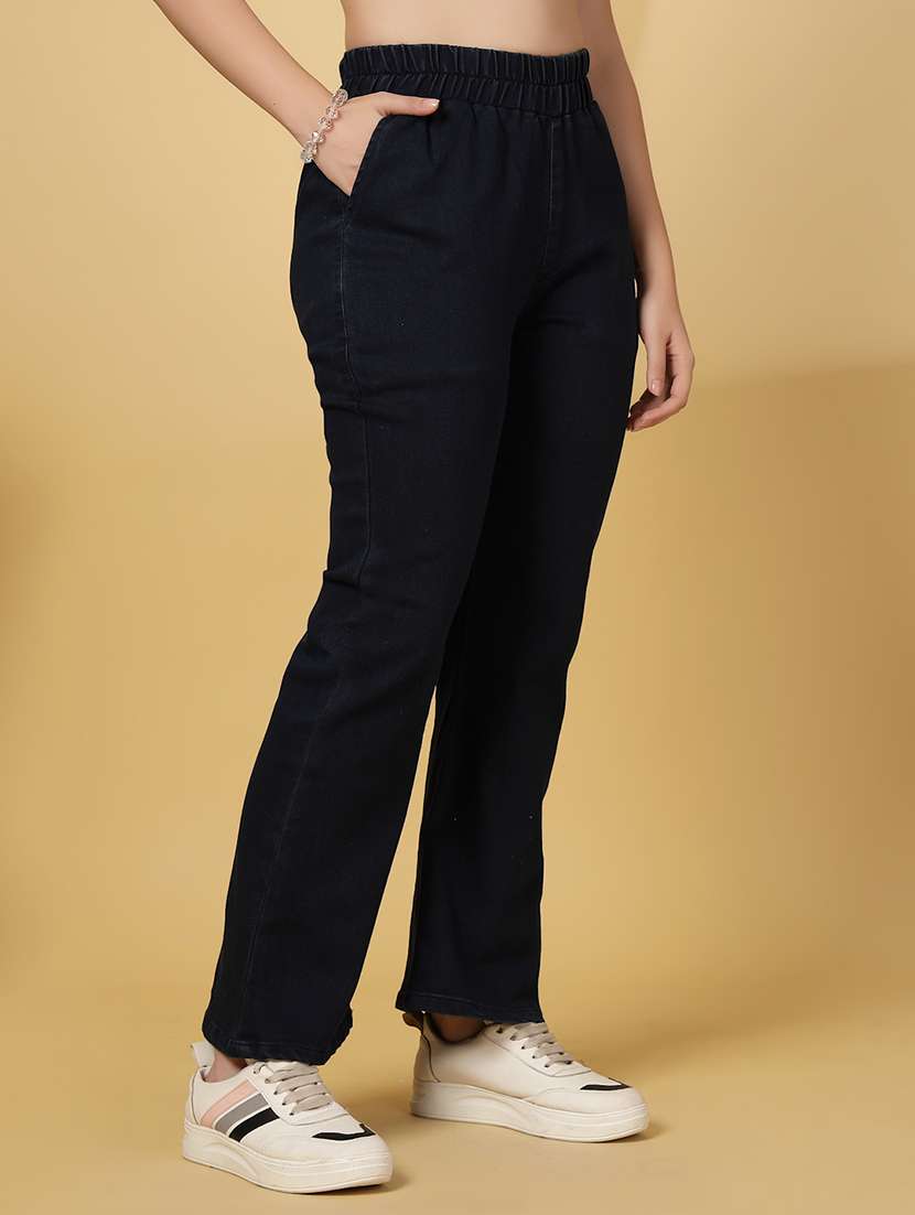 women solid high rise bootcut denim jegging - 21968352 -  Standard Image - 1