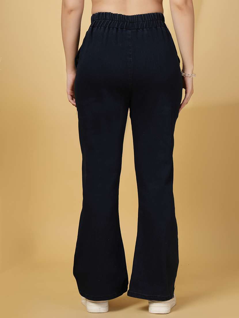 women solid high rise bootcut denim jegging - 21968352 -  Standard Image - 4