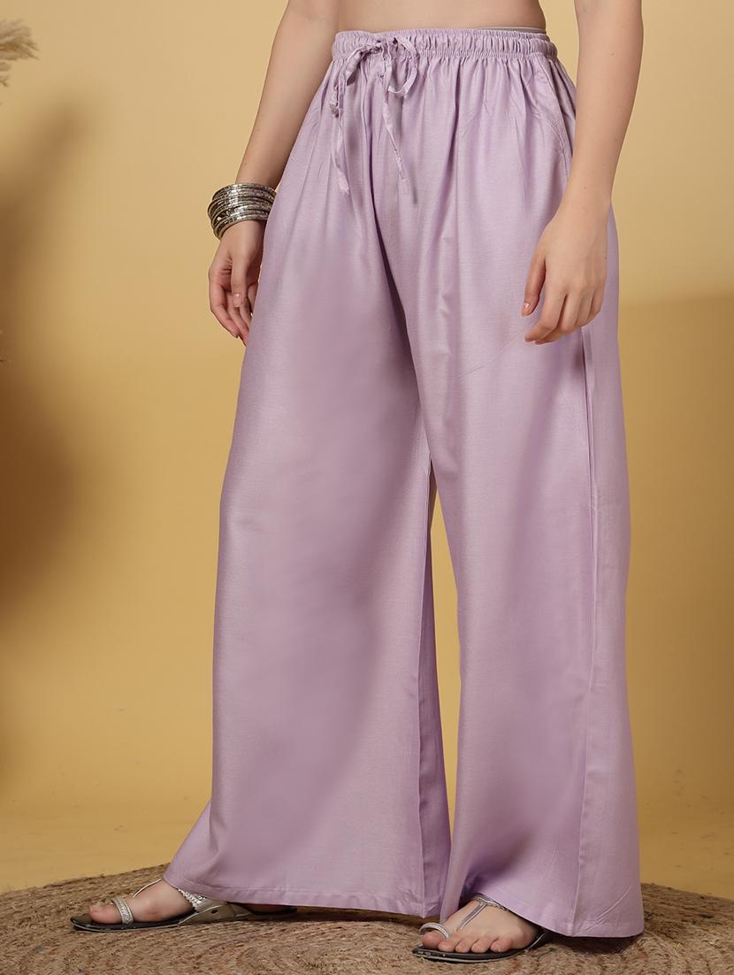 women solid high rise flared palazzo - 21968362 - Standard Image - 1