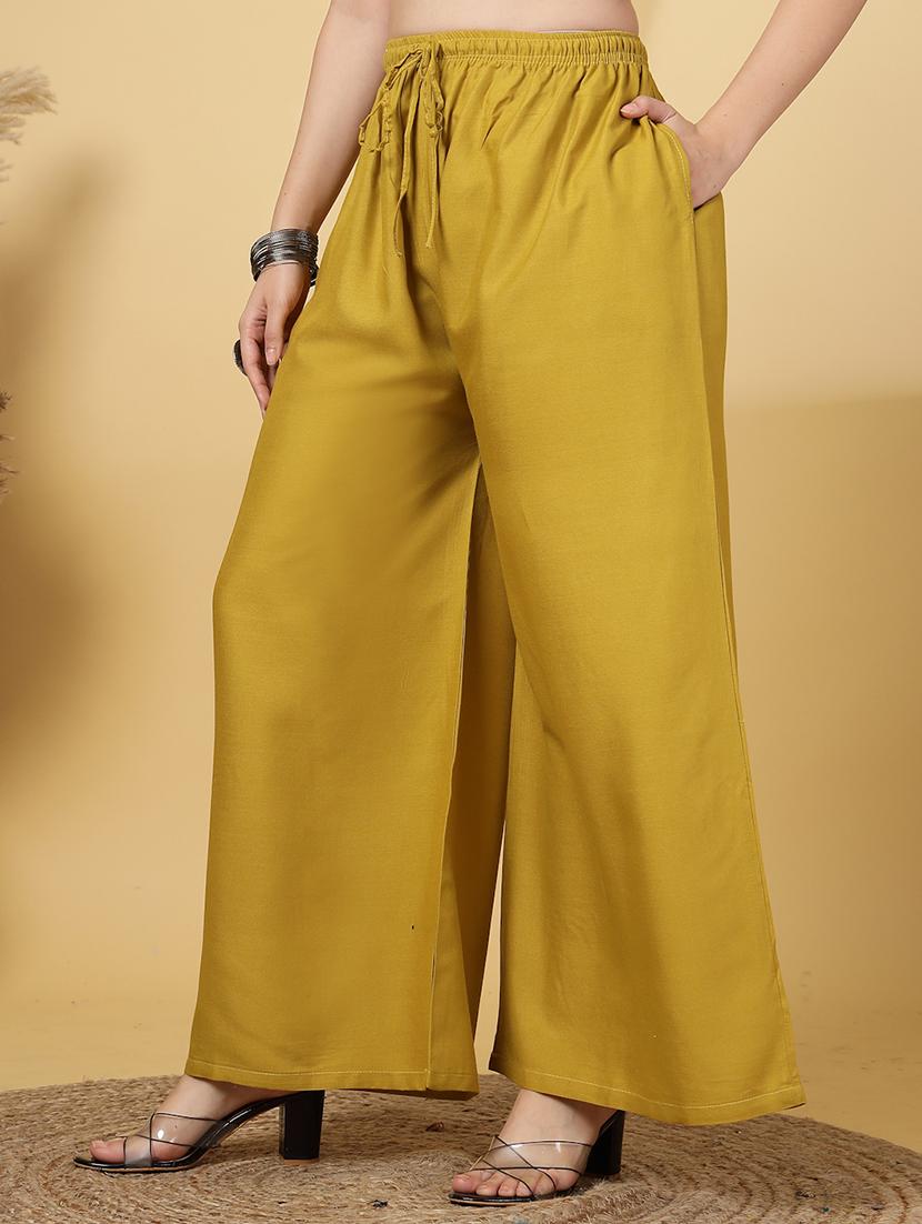women solid high rise flared palazzo - 21968363 - Standard Image - 1