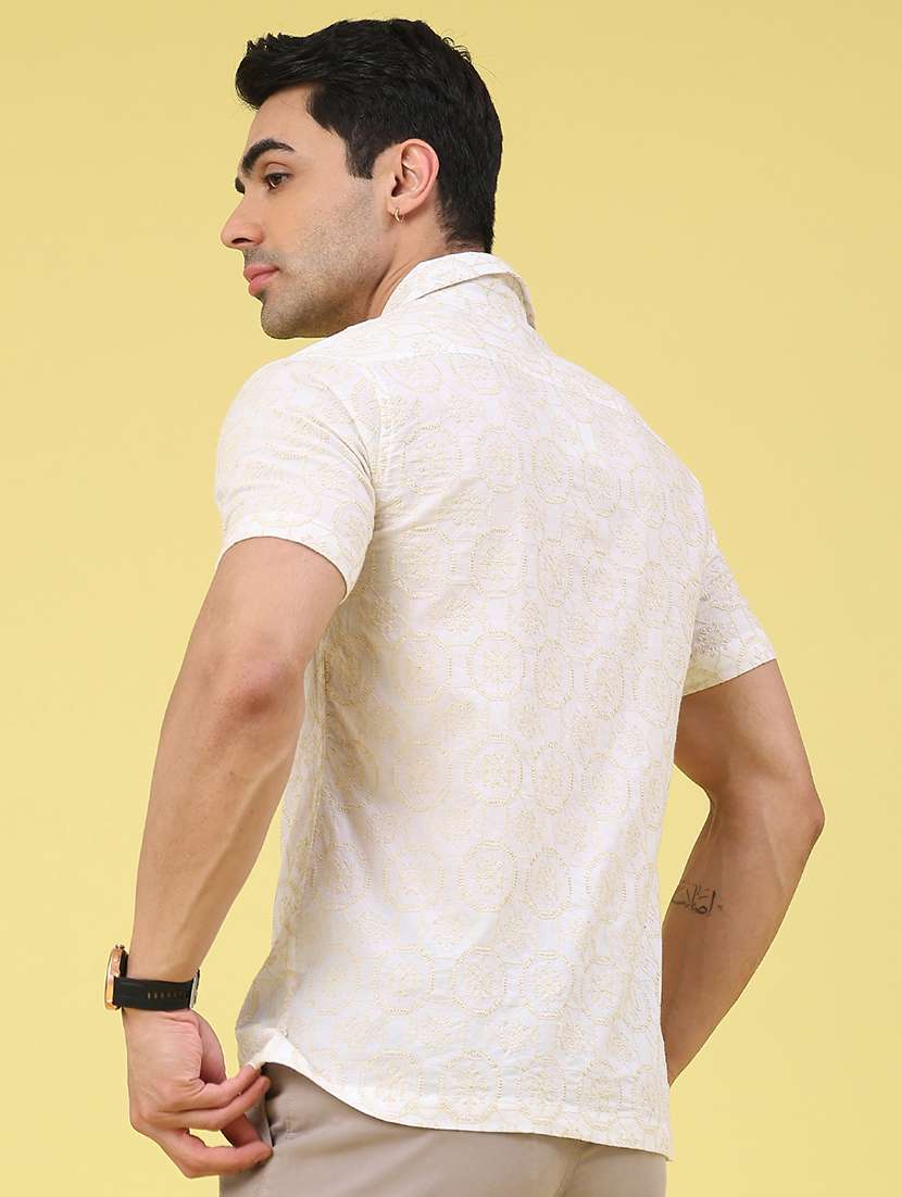 men solid with work short sleeve slim fit casual shirt - 21968419 -  Standard Image - 4