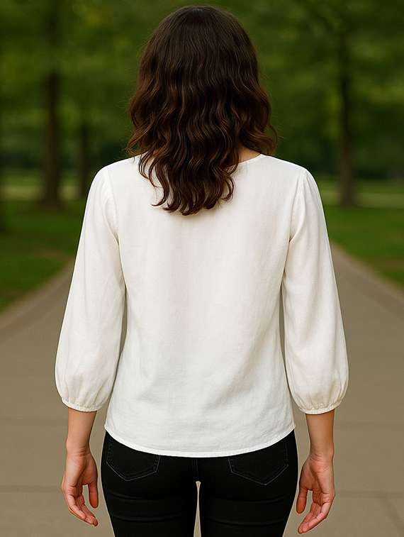 women embroidered puff sleeve top - 21968529 -  Standard Image - 1