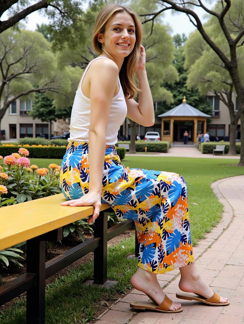 women printed high rise straigh trouser - 21968576 - Standard Image - 4