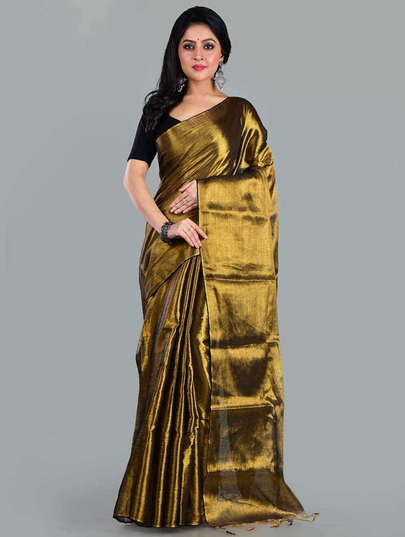 women solid plain saree with blouse