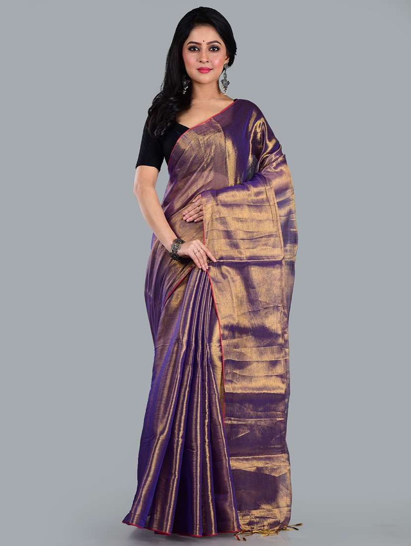 women solid plain saree with blouse